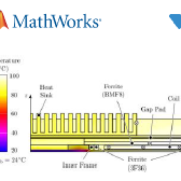 Das Bild zeigt die thermische Simulation eines WPT-Moduls.